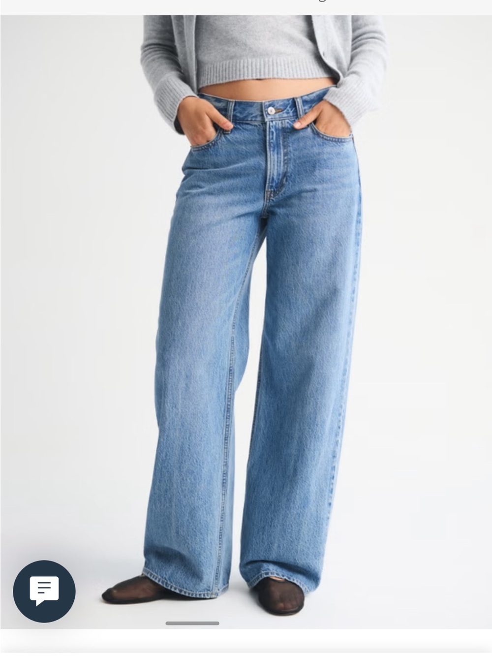 Abercrombie & Fitch High-Rise Wide Leg Jeans - Light Blue